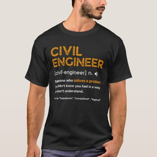 Burgerlijk ingenieur Grappige Definitie Engineerin T-shirt (Voorkant)