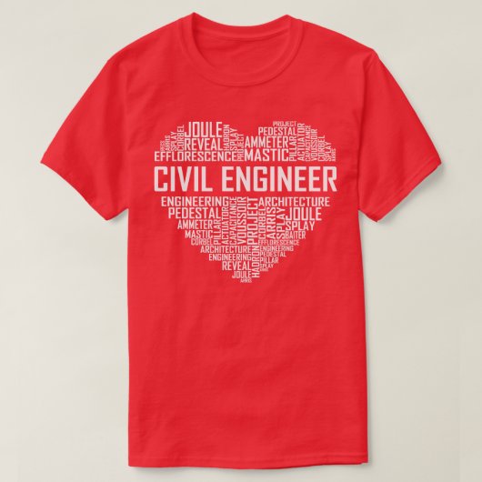 Burgerlijk ingenieur Hart T-shirt (Design voorkant)