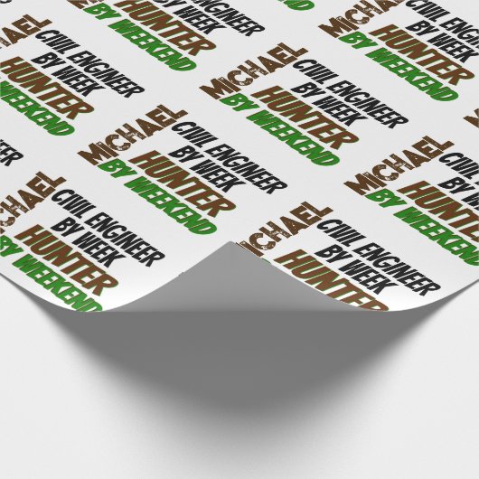 Burgerlijk ingenieur houdt van jagen cadeaupapier (Hoek)