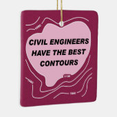 Burgerlijk ingenieur Roze Contours Keramisch Ornam Keramisch Ornament (Rechts)
