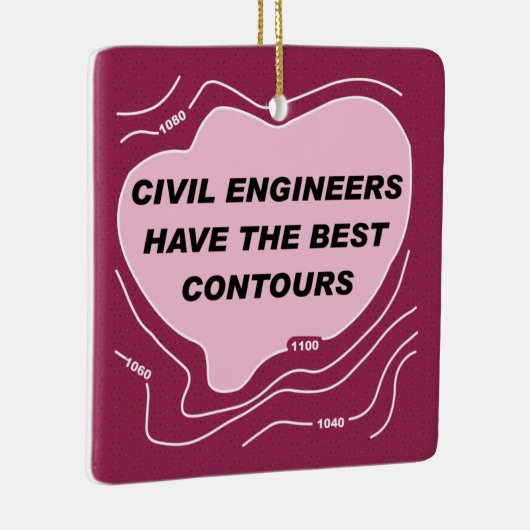 Burgerlijk ingenieur Roze Contours Keramisch Ornam Keramisch Ornament (Rechts)