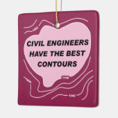 Burgerlijk ingenieur Roze Contours Keramisch Ornam Keramisch Ornament (Links)