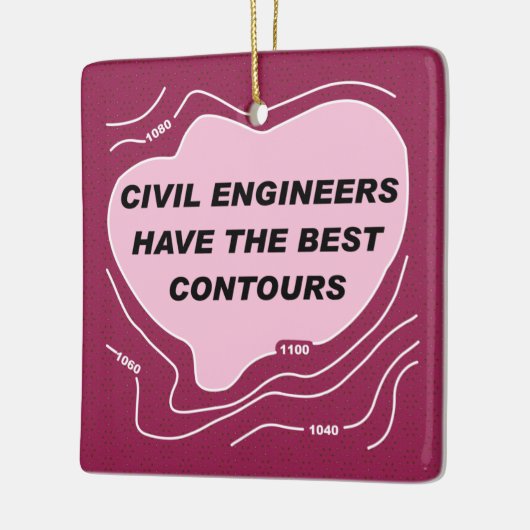 Burgerlijk ingenieur Roze Contours Keramisch Ornam Keramisch Ornament (Links)