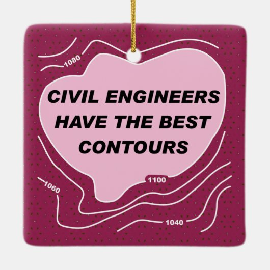 Burgerlijk ingenieur Roze Contours Keramisch Ornam Keramisch Ornament (Achterkant)