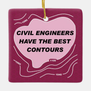 Burgerlijk ingenieur Roze Contours Keramisch Ornam Ornament