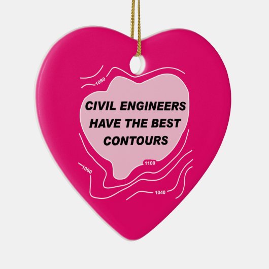 Burgerlijk ingenieur Roze Contours Keramisch Ornament (Rechts)