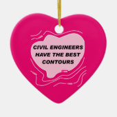 Burgerlijk ingenieur Roze Contours Keramisch Ornament (Voorkant)