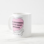 Burgerlijk ingenieur Roze Contours Koffiemok (Voorkant links)