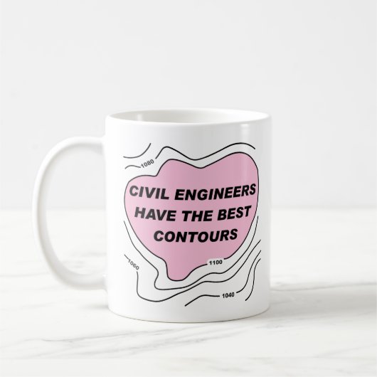 Burgerlijk ingenieur Roze Contours Koffiemok (Links)