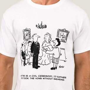 Burgerlijke huwelijksverklaring in een Kantoor van T-shirt
