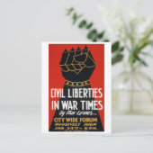 burgerlijke vrijheden in het War Times Forum WPA Briefkaart (Staand voorkant)