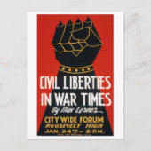 burgerlijke vrijheden in het War Times Forum WPA Briefkaart (Voorkant)