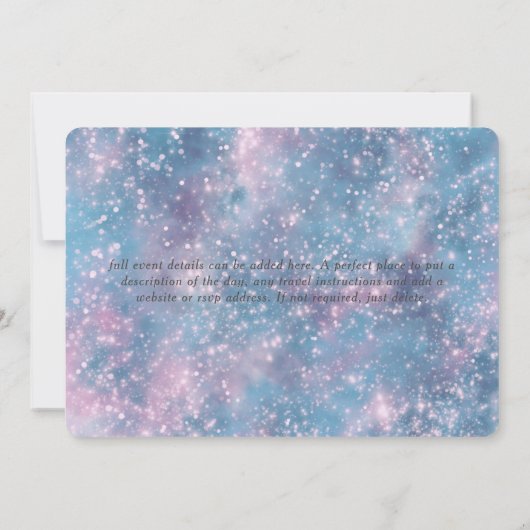 Burgerluchtvaart Unicorn Birthday Uitnodiging (Achterkant)