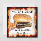 Burger'n Fries Invitation Kaart (Voorkant)