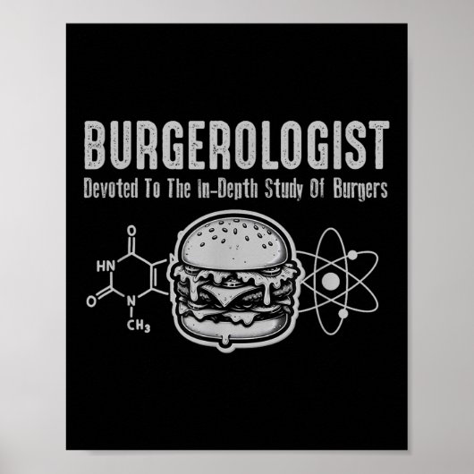 Burgeroloog Studie van BBQ Funny voor Vrouwen Mann Poster (Voorkant)