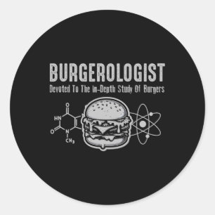 Burgeroloog Studie van BBQ Funny voor Vrouwen Mann Ronde Sticker