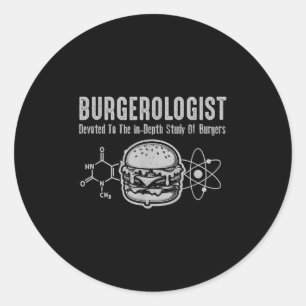 Burgeroloog Studie van BBQ Funny voor Vrouwen Mann Ronde Sticker