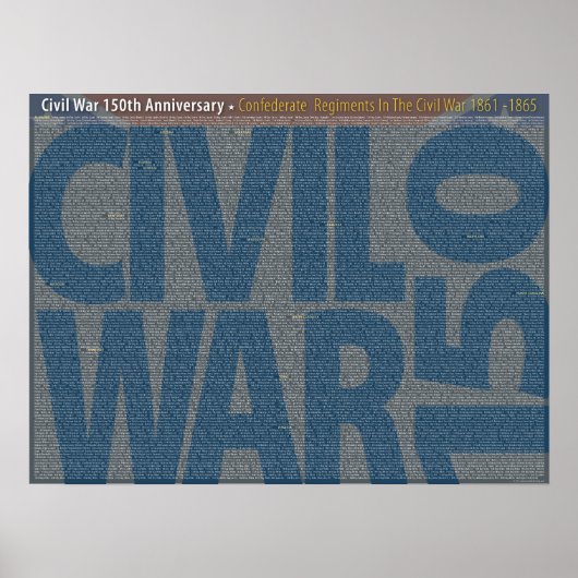 Burgeroorlog 150 Confederale Regiments Art Poster (Voorkant)