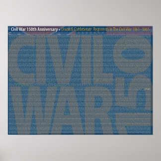 Burgeroorlog 150 Unie en confederale regimes art. Poster