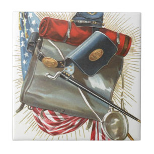 Burgeroorlog Amerikaanse vlag Bayonet kantine Tegeltje