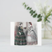 Burgeroorlog Antebellum Mode Dames Ball Gown Briefkaart (Staand voorkant)