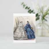 Burgeroorlog Antebellum Mode Damesdoorn Briefkaart (Staand voorkant)