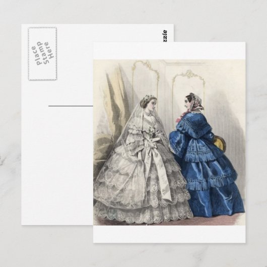 Burgeroorlog Antebellum Mode Damesdoorn Briefkaart (Voorkant / Achterkant)