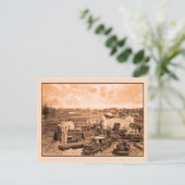 Burgeroorlog, Atlanta Roundhouse verwoest, 1866 Briefkaart (Staand voorkant)