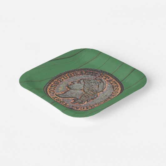 Burgeroorlog ⚔️ Confederate Penny Green Wall Veren Papieren Bordje (Gebogen)
