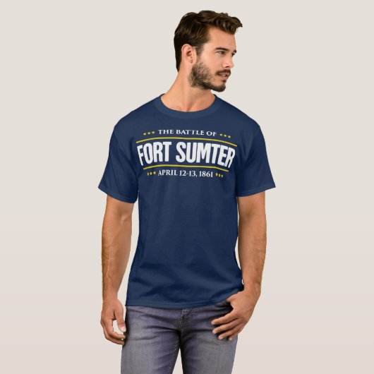 Burgeroorlog De Slag bij Fort Sumter T-shirt (Voorkant volledig)