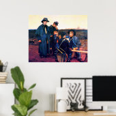 Burgeroorlog Drummer Boys Playing Cards Julian Sco Poster (Thuiskantoor)