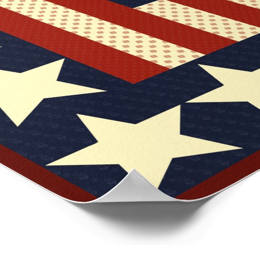 Burgeroorlog Era Stars en Eagle Quilt Square Poste Poster (Hoek)