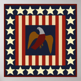 Burgeroorlog Era Stars en Eagle Quilt Square Poste Poster