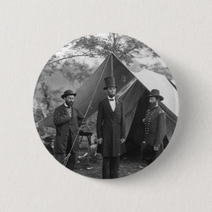 Burgeroorlog Foto Circa 1862 Ronde Button 5,7 Cm