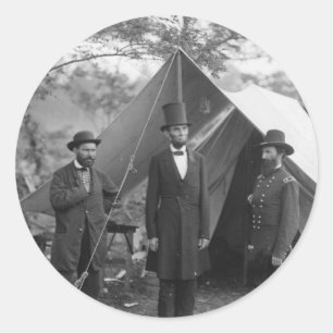 Burgeroorlog Foto Circa 1862 Ronde Sticker
