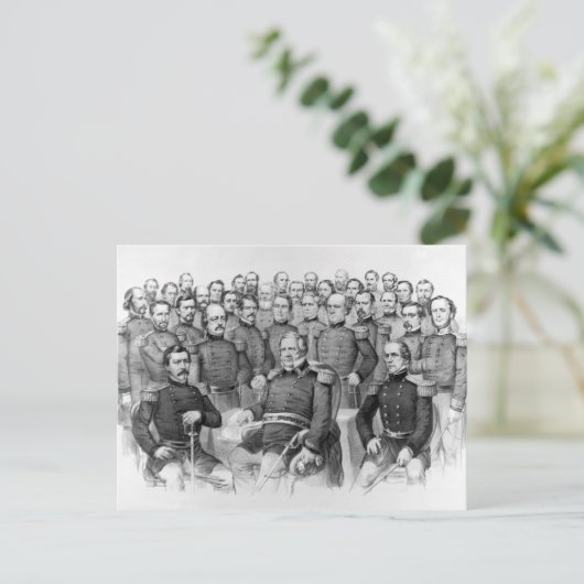 Burgeroorlog Generaals van de Unie briefkaarten (Staand voorkant)