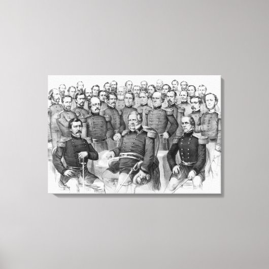 "Burgeroorlog generaals van de Unie" gewikkeld doe Canvas Afdruk (Voorkant)