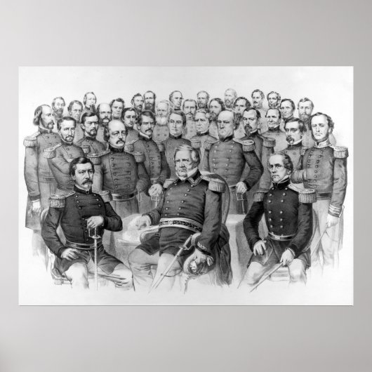 Burgeroorlog generaals van de Unie poster / print (Voorkant)