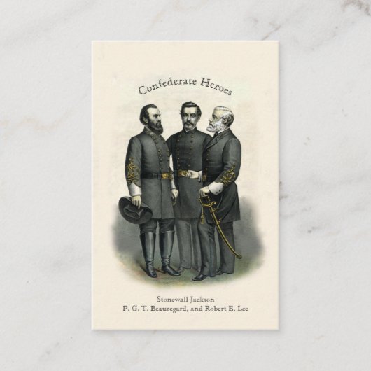 Burgeroorlog Helden Drywall Stucco Schilderij Visitekaartje (Voorkant)