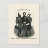 Burgeroorlog 🛡️ Helden Stonewall Beauregard Lee Briefkaart (Voorkant)