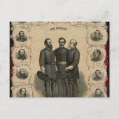 Burgeroorlog 🎖️⚔️ Helden Zuidelijke Generaals Briefkaart (Voorkant)