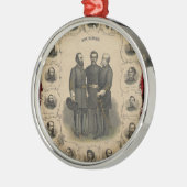 Burgeroorlog Helden Zuidelijke Generaals Epische W Metalen Ornament (Links)