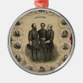 Burgeroorlog Helden Zuidelijke Generaals Epische W Metalen Ornament (Voorkant)