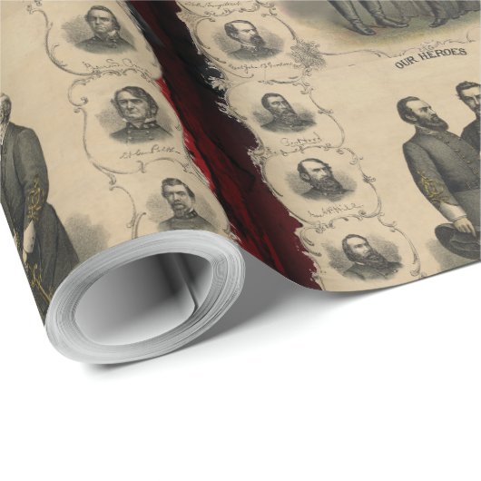 Burgeroorlog Helden 🛡️ Zuidelijke VS Generaals Wa Cadeaupapier (Rol Hoek)