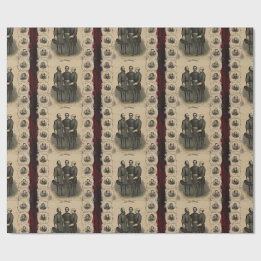 Burgeroorlog Helden 🛡️ Zuidelijke VS Generaals Wa Cadeaupapier (Vlak)