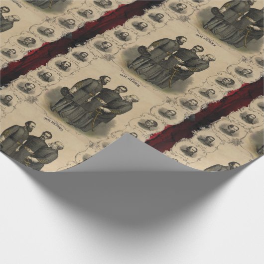 Burgeroorlog Helden 🛡️ Zuidelijke VS Generaals Wa Cadeaupapier (Hoek)