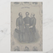 Burgeroorlog 🎖️⚔️ Heroes Confederate Generals Briefpapier (Voorkant)