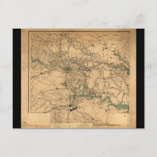 Burgeroorlog Kaart van Richmond en Petersburgh (18