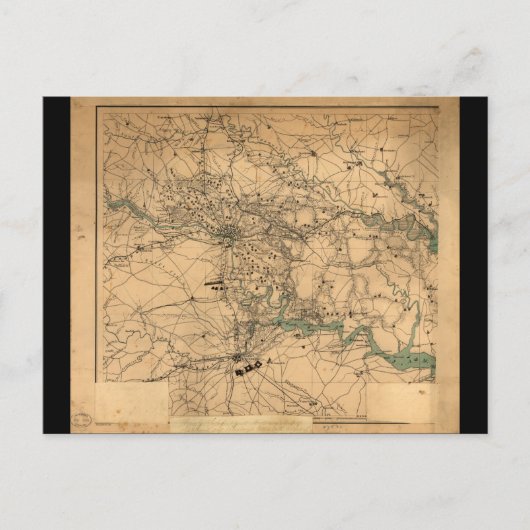 Burgeroorlog Kaart van Richmond en Petersburgh (18 (Voorkant)