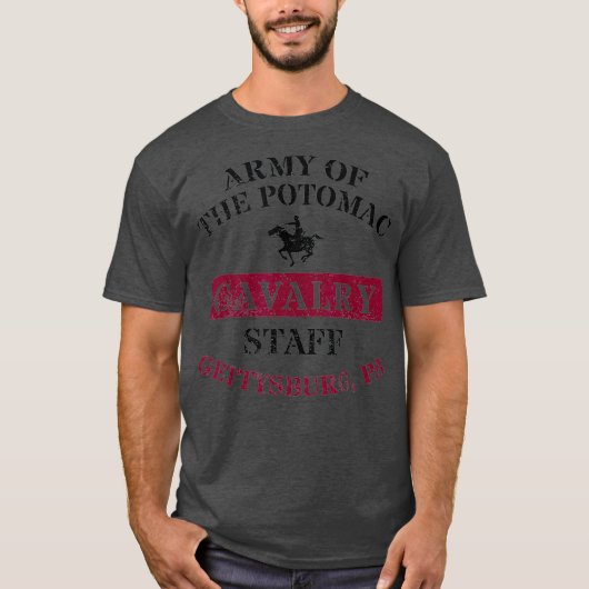 Burgeroorlog Leger van de Potomac Cavalry Slag bij T-shirt (Voorkant)